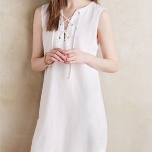 Anthropologie Cloth & Stone Linen Lace Up Dress
